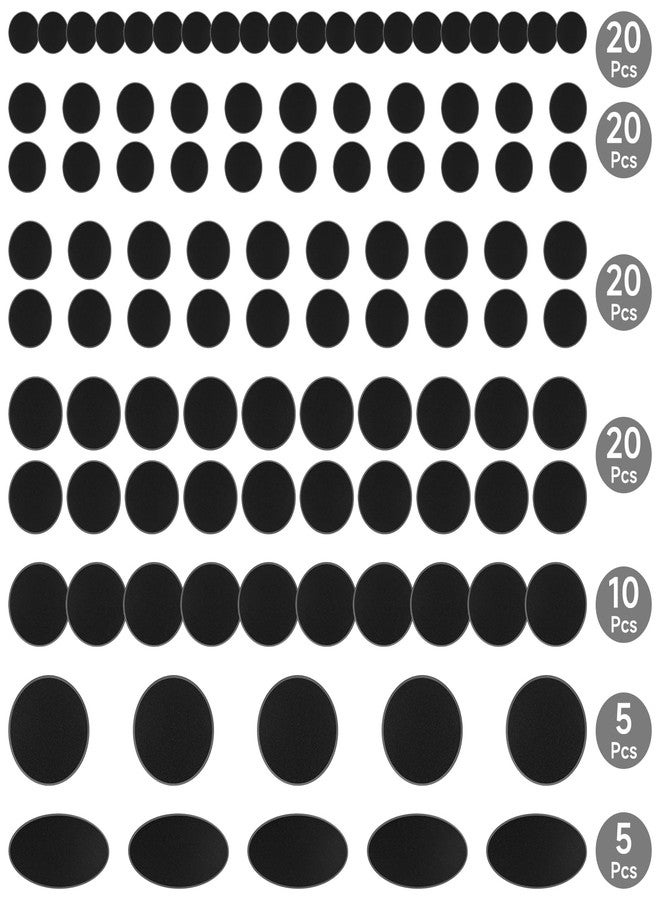 DisplayMore 100Pcs Plastic Model Miniature Bases, 7 Different Sizes Wargame Accessories,4mm/0.16 Thick Circular War Figure Display Stands For Gaming Miniatures or Wargames Role Playing Board Game Figure Toy (100PCS-7 Size Mix-Black) - Image 3